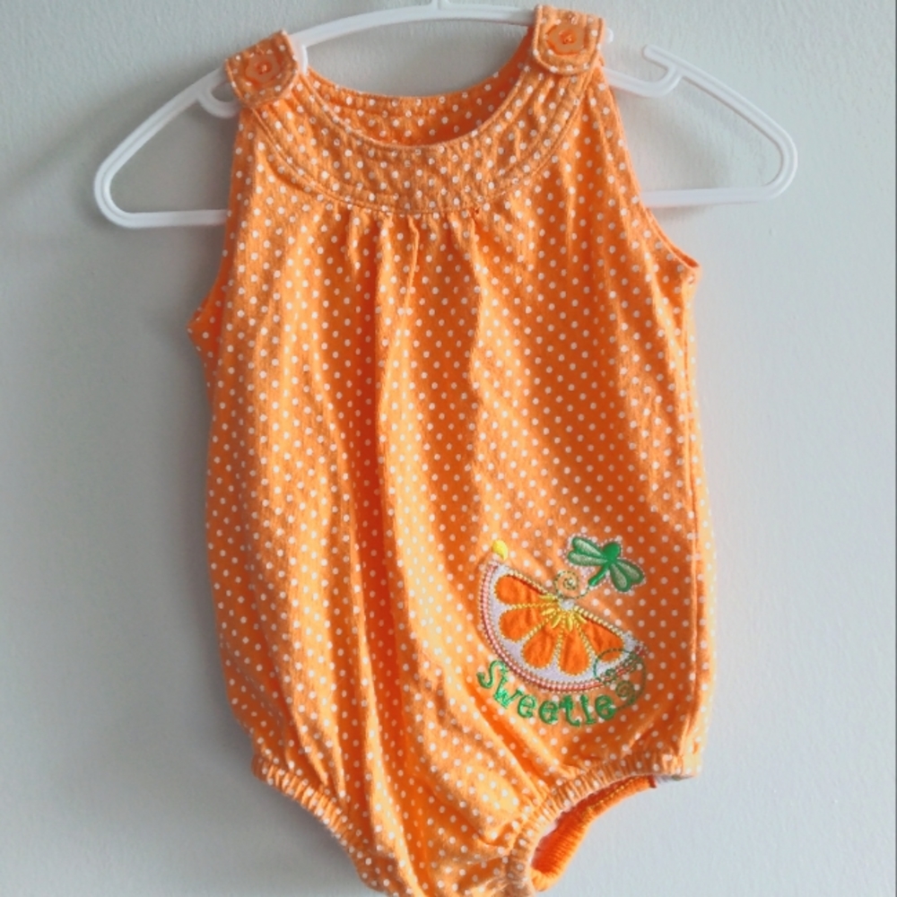 Orange slice bum romper